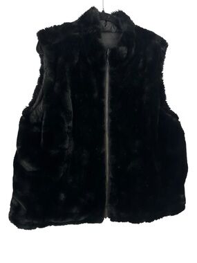 Faux Fur Quilted Reversible Zip Vest